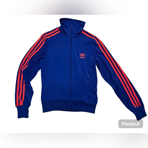 Adidas Originals Womens Firebird Track Jacket [Blue Pink Trefoil Logo Size S] - Picture 1 of 9